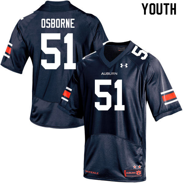 Youth #51 Justin Osborne Auburn Tigers College Football Jerseys Sale-Navy